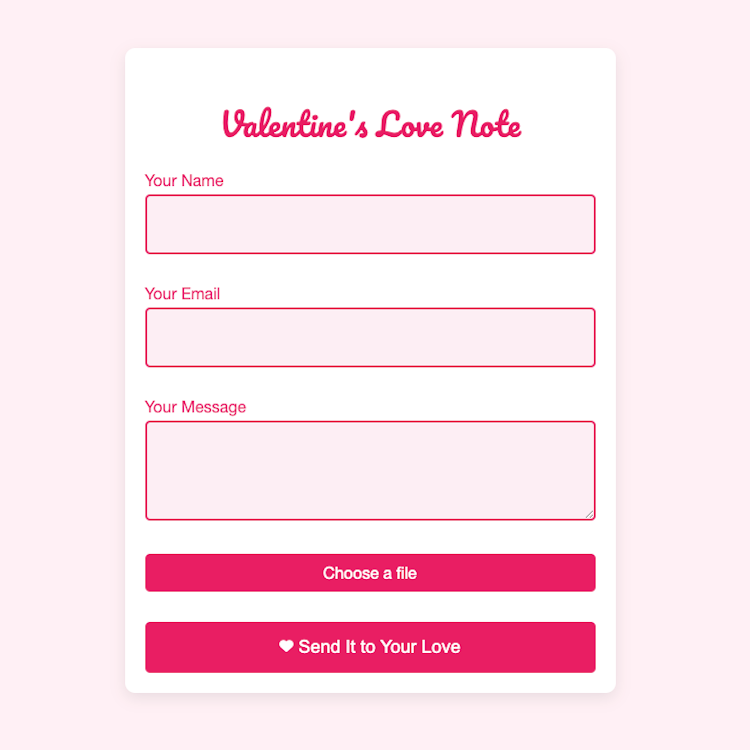 Valentines HTML Form