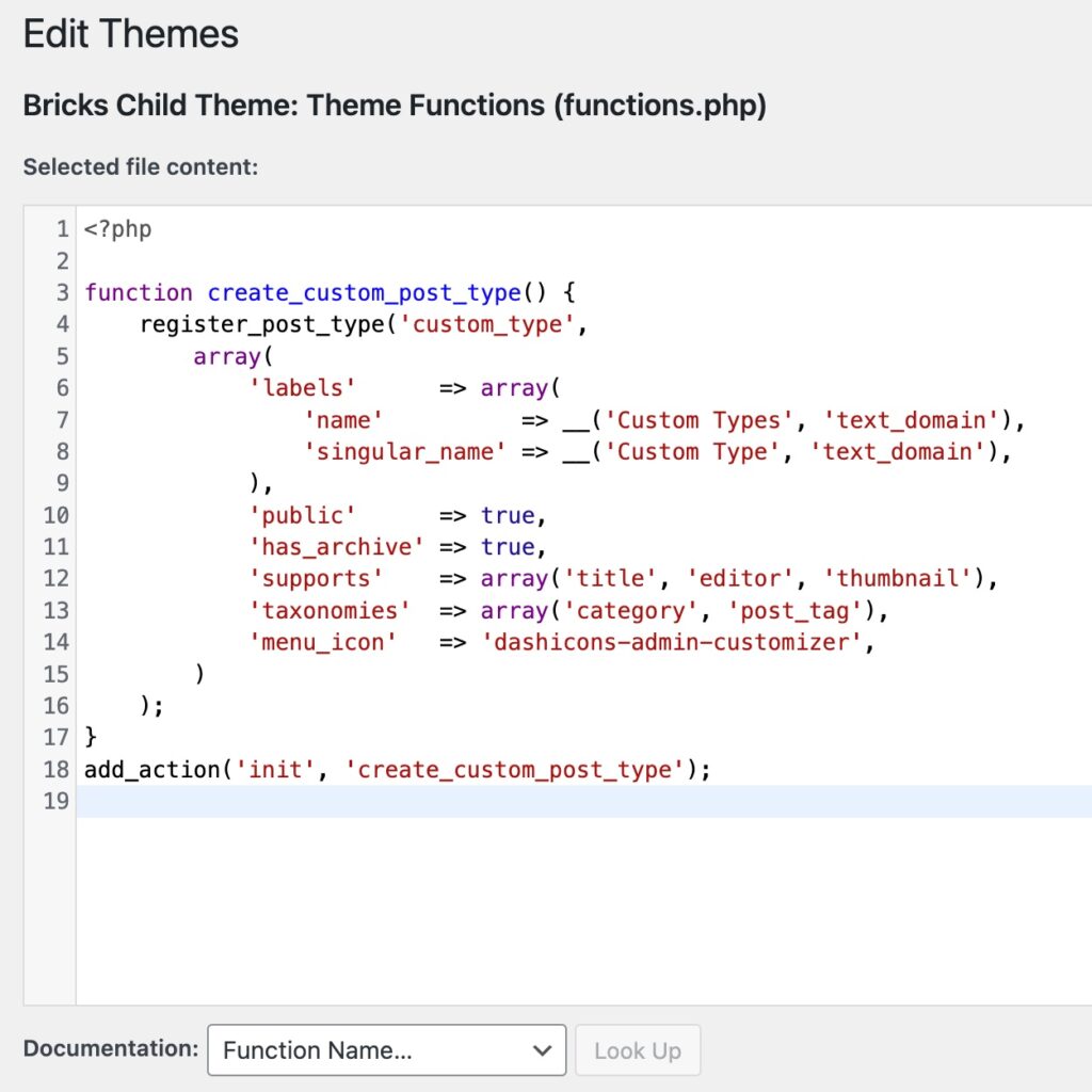 Adding custom post type to functions.php